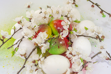 background easter egg spray paint aerosolの写真素材