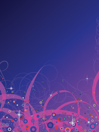 Magical, festive background with curls, circles and shineのイラスト素材