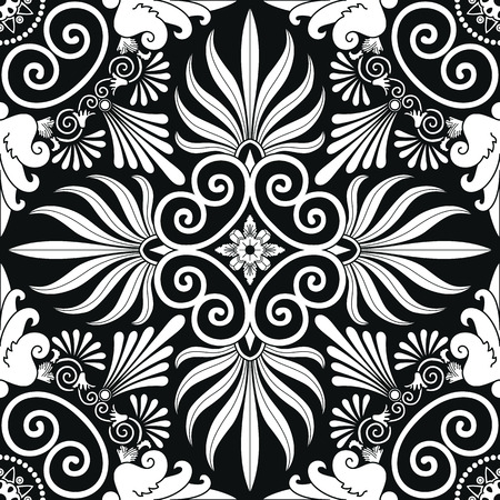 Background greece ornament pattern flowerのイラスト素材