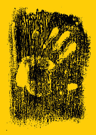 artistic print, made by technology "monotypy". By means of oil paints, the glass plate and paintsのイラスト素材