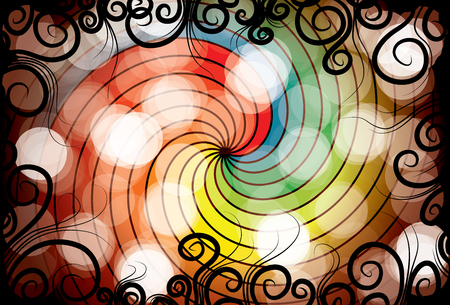 Swirl background with plant graphics nature bokehのイラスト素材