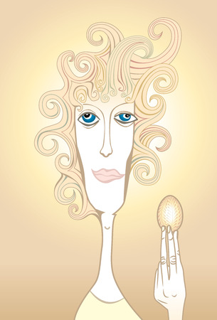 Jesus portrait in an unusual style and easter eggのイラスト素材