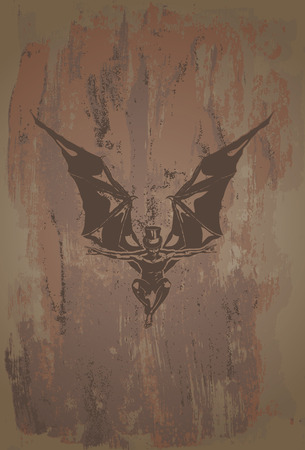 Black wing vampires angel old dracula halloweenのイラスト素材