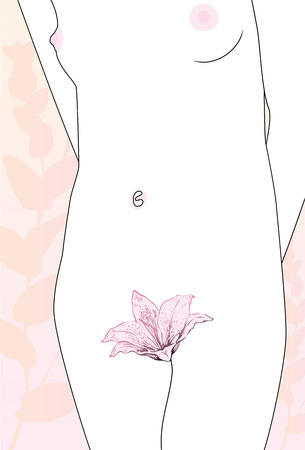 girl in the full bloom of youth flower Loveのイラスト素材