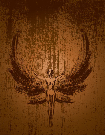 Angel on grunge background religion human prayingのイラスト素材