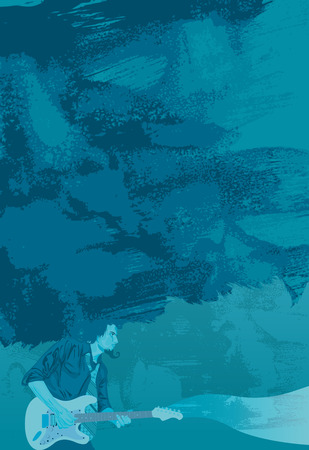 Rock n roll guitar party music art funky punkのイラスト素材