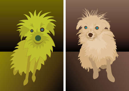 Tiny funny dog caricature cartoonのイラスト素材