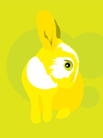 Funny curious chicken-hearted rabbitのイラスト素材