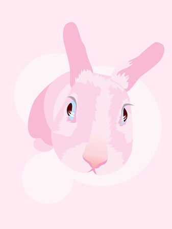 Funny curious chicken-hearted rabbitのイラスト素材