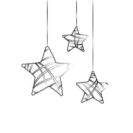 Christmas stars decoration symbol postcardのイラスト素材
