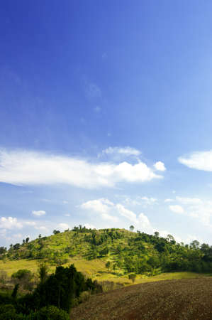 hill and blue skyの写真素材