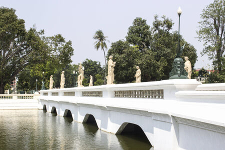 The White Bridge in bang pa-in palace at Ayutthaya Provinceのeditorial素材