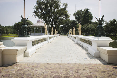 The White Bridge in bang pa-in palace at Ayutthaya Provinceのeditorial素材