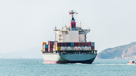 Logistics and transportation of cargo freight ship and cargo container for logistics and transportation background.のeditorial素材