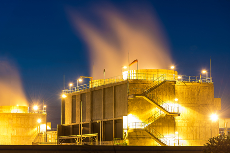 Large Industrial tanks for petrol ,oil and gas storage tank in the chemical factory.のeditorial素材
