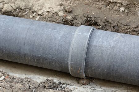 placing cement pipe