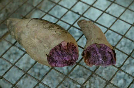 yam grill on stoveの写真素材