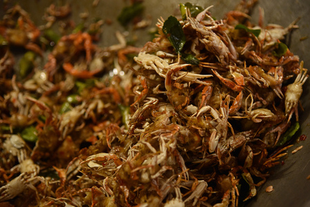 fried crab in sugar sauceの写真素材