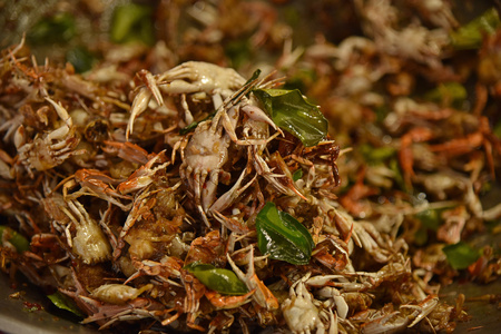 fried crab in sugar sauceの写真素材