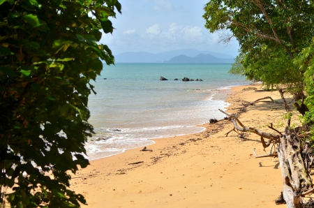 Beach and tropical sea with blue skyの写真素材