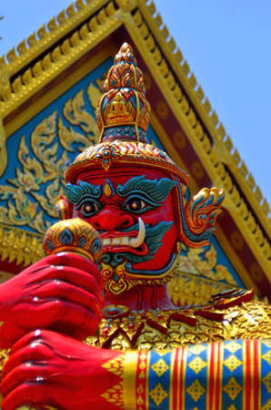 Detail art statue in temple,Thailandの写真素材