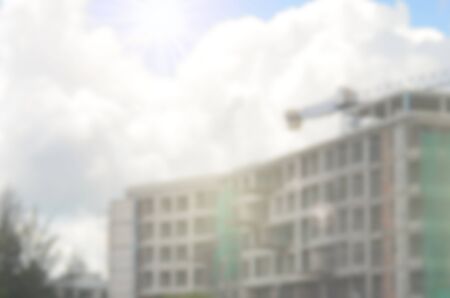 Blur construction site building incomplete abstract background.の写真素材