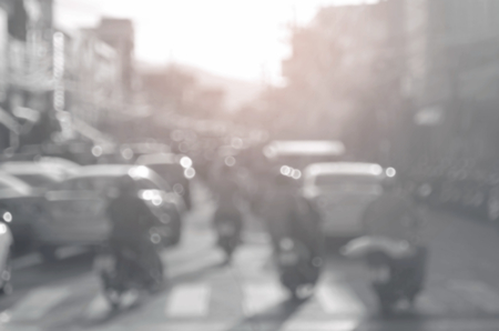 Blur traffic road transport with building abstact background.Retro color style.の写真素材