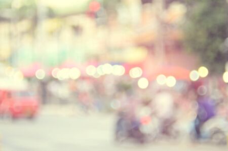 Blur traffic road transport with building abstact background.Retro color style.の写真素材