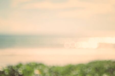 Blur tropical sunset beach abstract background.Travel concept.の写真素材