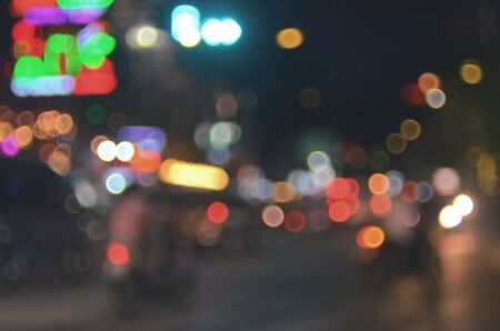 Night road traffic city bokeh abstract background.の写真素材