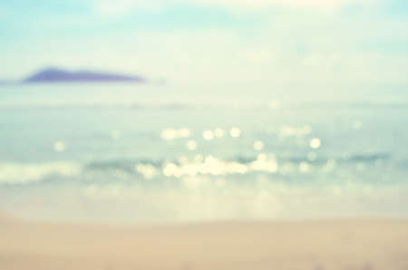 Blur bokeh wave beach abstract background.Retro color style.の写真素材