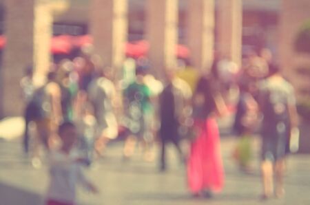 Blur people shopping in super center mall abstract background.Retro color style.の写真素材
