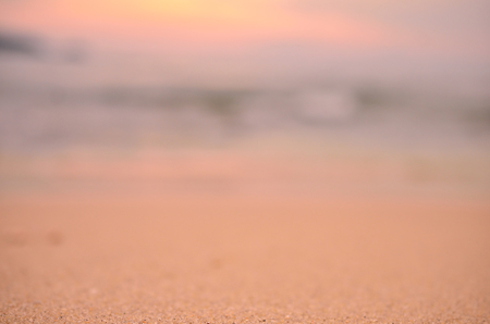 Blur tropical sunset beach abstract background.Travel concept.Low angle shot.の写真素材