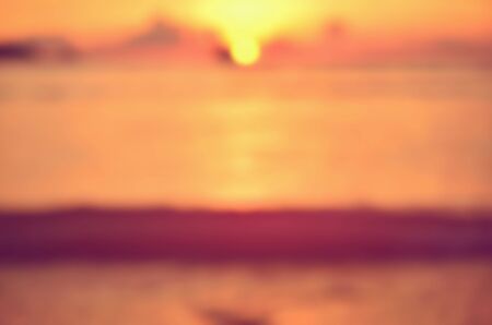 Blur tropical sunset beach abstract background.Travel concept.の写真素材