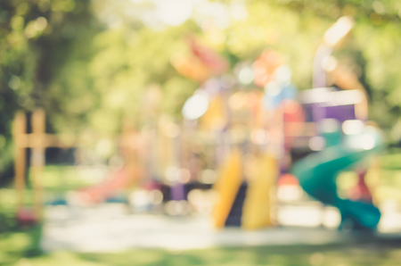 Blur playground in nature green park abstract background.の写真素材