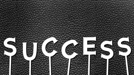 SUCCESS words on black background. Copy space of business and life concept. Graphic art design.の写真素材