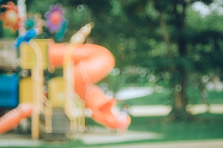 Blur colorful playground in nature green park abstract background. Copy space of sport exercise and health care concept.の写真素材