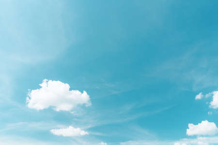 Blue sky and white clouds abstract background. Copy space nature and environment concept.
