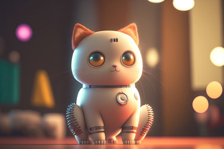 Robot cat. Generative AIの写真素材