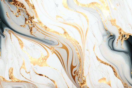 Abstract golden pastel colorfuls marble liquid alcohol painting background. Generative AI.の写真素材