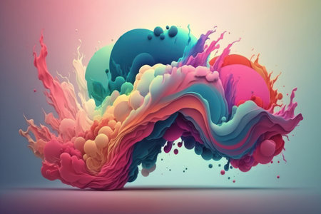 Abstract background of colorful spray paint. Graphic art design. Generative ai