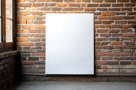 Copy space of white frame on stone wall abstract background. Generative aiの素材
