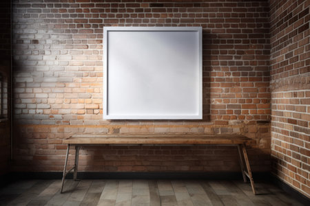 Copy space of white frame on stone wall abstract background. Generative aiの素材
