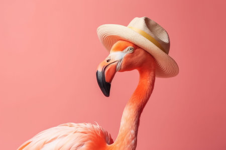 Flamingo and summer concept. Travel vacation and lifestyle. Generative aiの素材