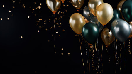 Balloon and celebration concept abstract background. Generative ai.の素材