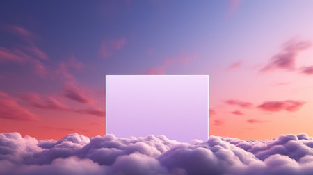 Beautiful pink clouds abstract background for product display. Generative ai.の素材
