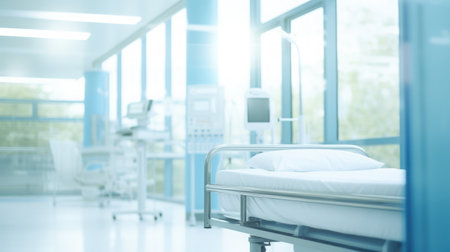 Blur hospital abstract background. Generative ai.の素材