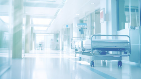 Blur hospital abstract background. Generative ai.の素材