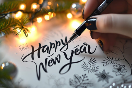 Happy new year abstract background. Holiday and celebration background. Generative ai.の素材