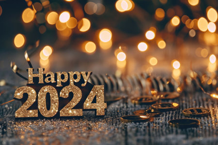 Happy new year abstract background. Holiday and celebration background. Generative ai.の素材